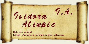 Isidora Alimpić vizit kartica